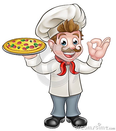 Pizza Chef Vector Illustration