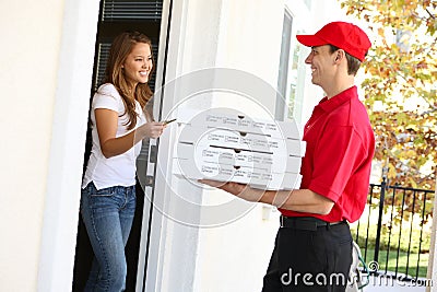 Pizza Delivery Stock Photo