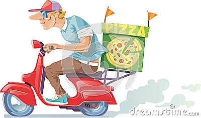 Pizza Delivery Vector Illustration