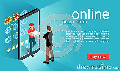 Pizza delivery composition 2 Vector Illustration