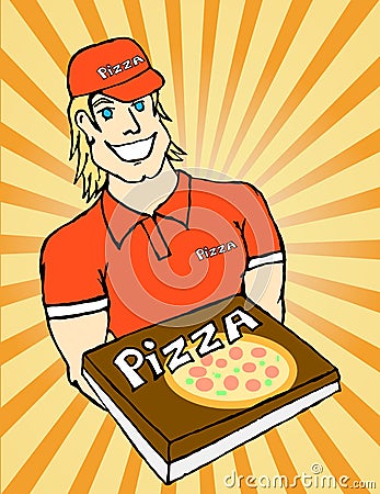 Pizza Delivery Service Stock Photo
