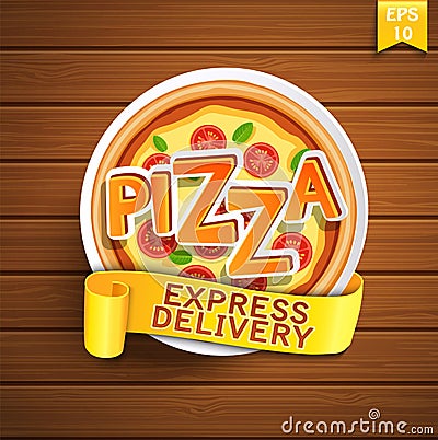 Pizza design template. Vector Illustration