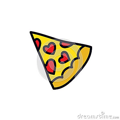 Pizza doodle icon, vector illustration Vector Illustration