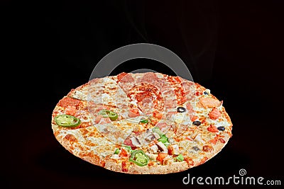 Pizza of eight different pizzas Stock Photo