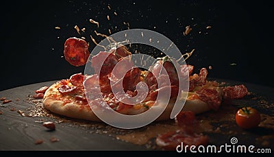 Pizza exploded Stock Photo