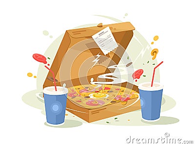 Pizza fast food Cartoon Illustration