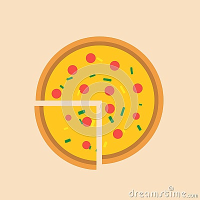 Pizza Flat Design Fast Food Icon Stock Photo