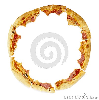 Pizza food meal eaten crumbs Stock Photo