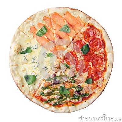 Pizza four seasons Stock Photo