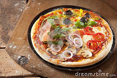 Pizza four seasons Stock Photo