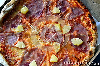 Pizza Hawai fresh backing Stock Photo