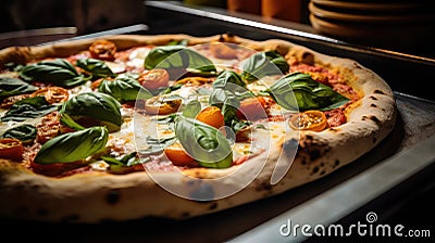 pizza homemade italian food photo Cartoon Illustration