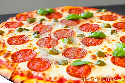 Pizza. Homemade pizza. Delicious pizza. World Pizza Day. February 9. 2024. Stock Photo