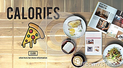 Pizza Icon Fast food Unhealthy Snacks Calories Fat Concept Stock Photo