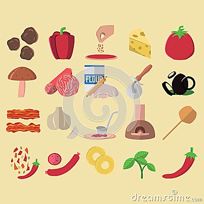 pizza icons. Vector illustration decorative design Vector Illustration