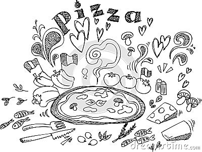 Pizza ingredients vector Vector Illustration