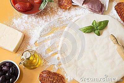 Pizza ingredients Stock Photo