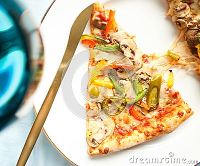 pizza - italian cuisine recipes styled concept Stock Photo