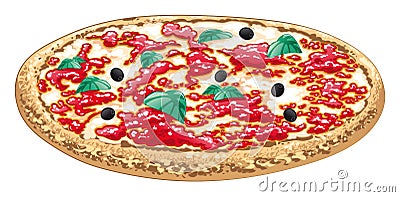 Pizza, italian food Vector Illustration