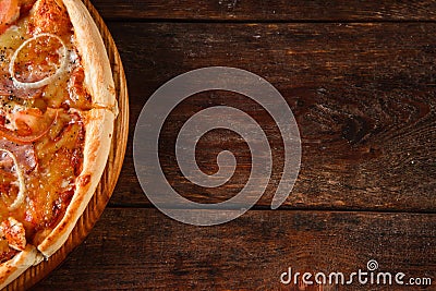 Pizza, italian national food background, flat lay Stock Photo