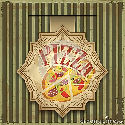 Pizza label Vector Illustration