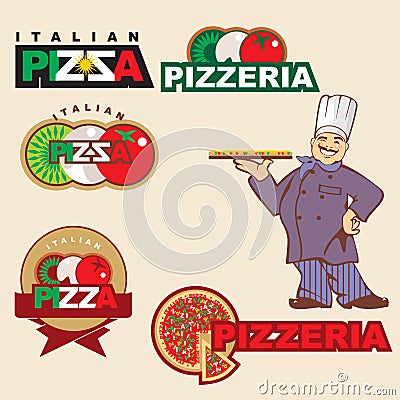 Pizza label Vector Illustration