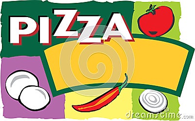 Pizza Label Illustration Vector Illustration