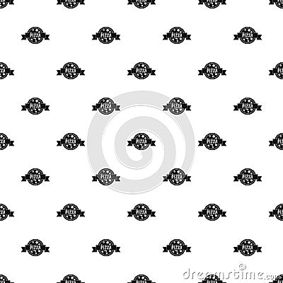 Pizza label with ribbon pattern vector Vector Illustration