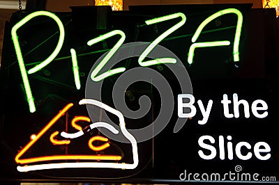 Pizza Light Sign Stock Photo