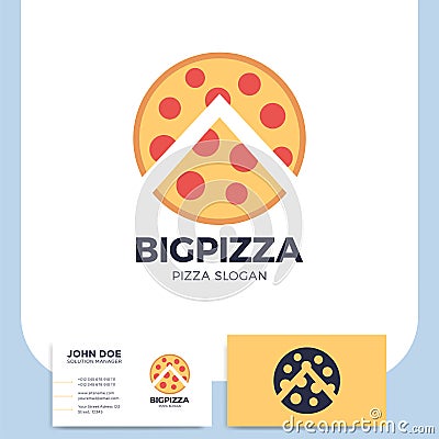Pizza logo template fast food design bakery products. Editorial Stock Photo