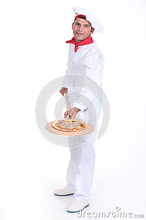 Pizza maker Stock Photo