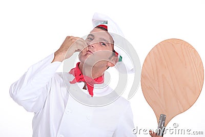 Pizza maker Stock Photo