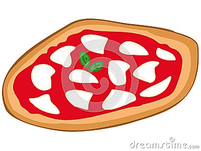 Pizza Margherita. Vector Illustration