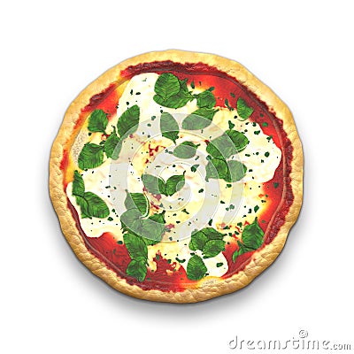 Pizza margherita Cartoon Illustration