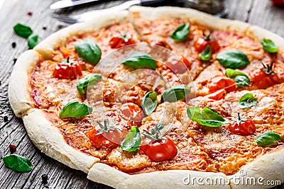 Pizza Margherita Stock Photo