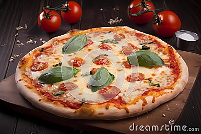 Pizza Margherita - Naples (Generative AI) Stock Photo