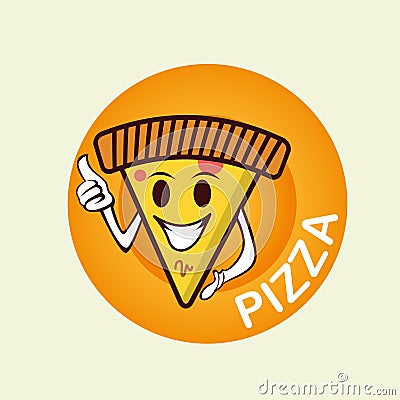 Pizza Mascot Logo Vector Illustration