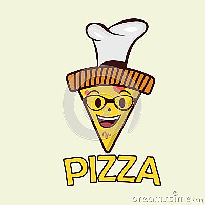 Pizza Mascot Logo Vector Illustration