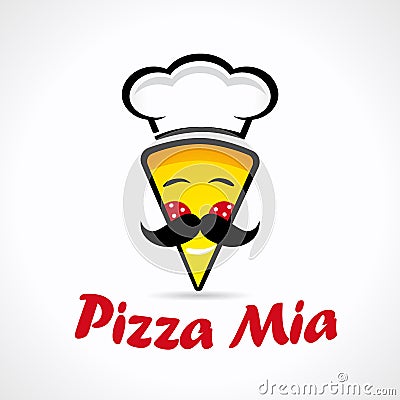 Pizza Mia logo. Vector Illustration