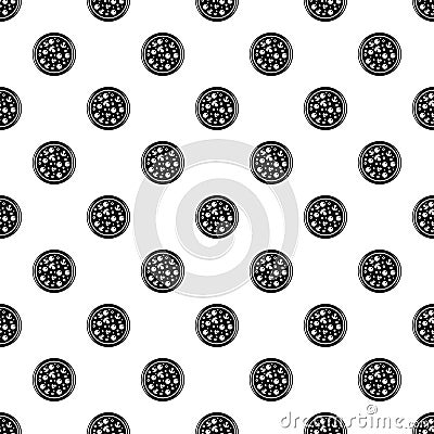 Pizza with olives and mushrooms pattern vector Vector Illustration