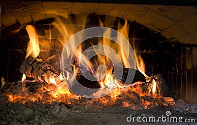 Pizza Oven Interior Stock Photo