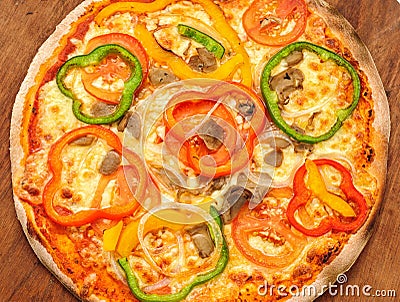 Pizza with paprika isolated Stock Photo