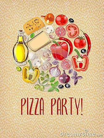 Pizza party Vector Illustration