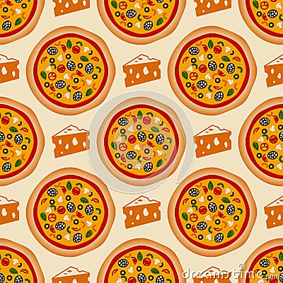 Pizza pattern Vector Illustration