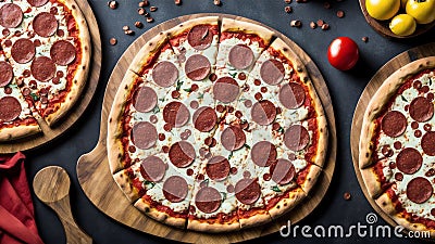 Pizza Perfection A Culinary Journey on National Pepperoni Pizza Day.AI Generated Stock Photo
