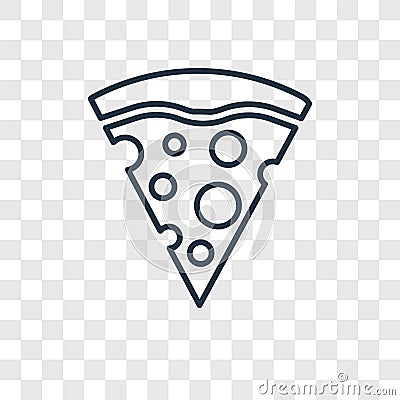 Pizza Piece concept vector linear icon isolated on transparent b Vector Illustration