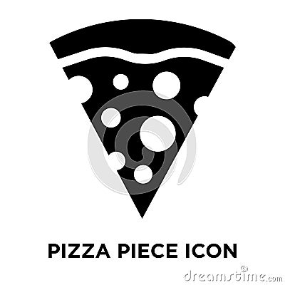 Pizza Piece icon vector isolated on white background, logo concept of Pizza Piece sign on transparent background, black filled Vector Illustration