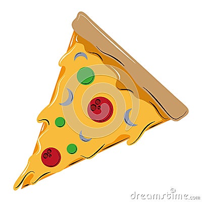 Pizza piece italian food Vector Illustration