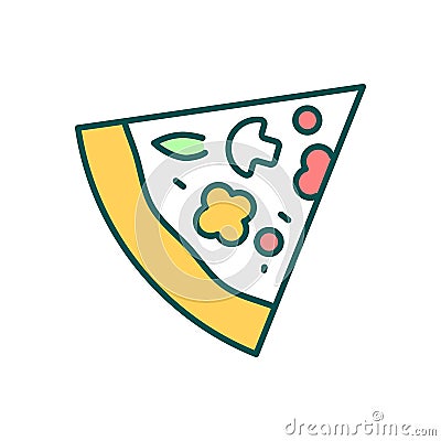 Pizza piece RGB color icon Vector Illustration