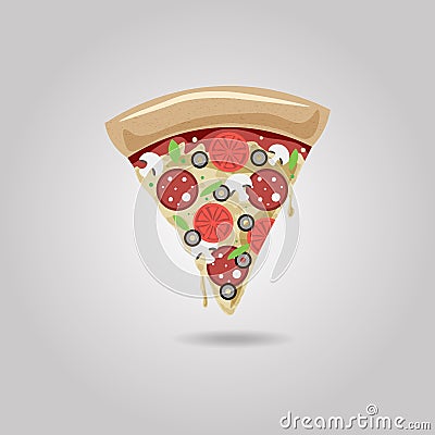 Pizza. Pizzeria emblem. Italian food restaurant sign Stock Photo